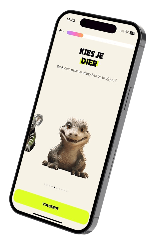 Mobiel voorbeeld met app scherm